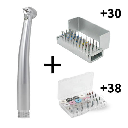 Complete Dental Kit: High-Speed Handpiece + 38pc Polishing + 30 Diamond Burs