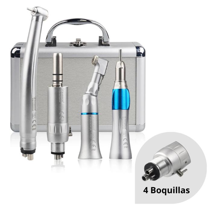 Set with 4 Dental handpieces of High and Low speed with LED Light