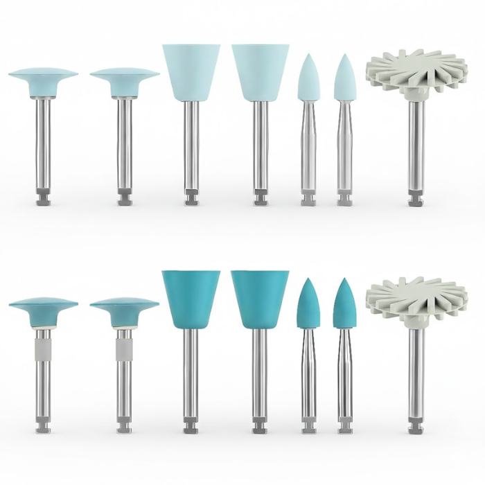 Polishing Kit for Resin and Porcelain – 14 Pieces (RA 2.35 mm Universal) for Low Speed