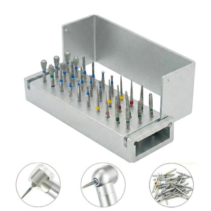 Autoclavable Aluminum Burr Holders for 30 High-Speed Turbine Burrs