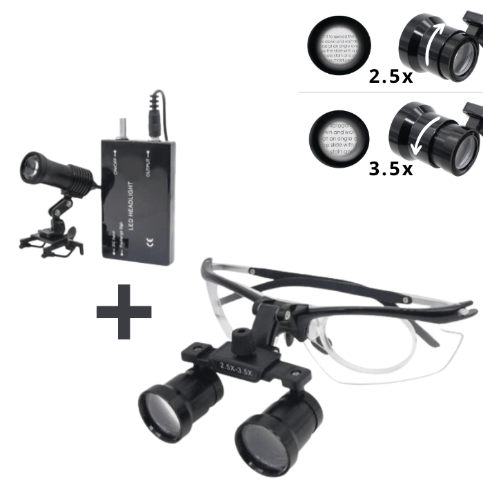 X2 Loupe with 2.5x and 3.5x Lenses and Headlight