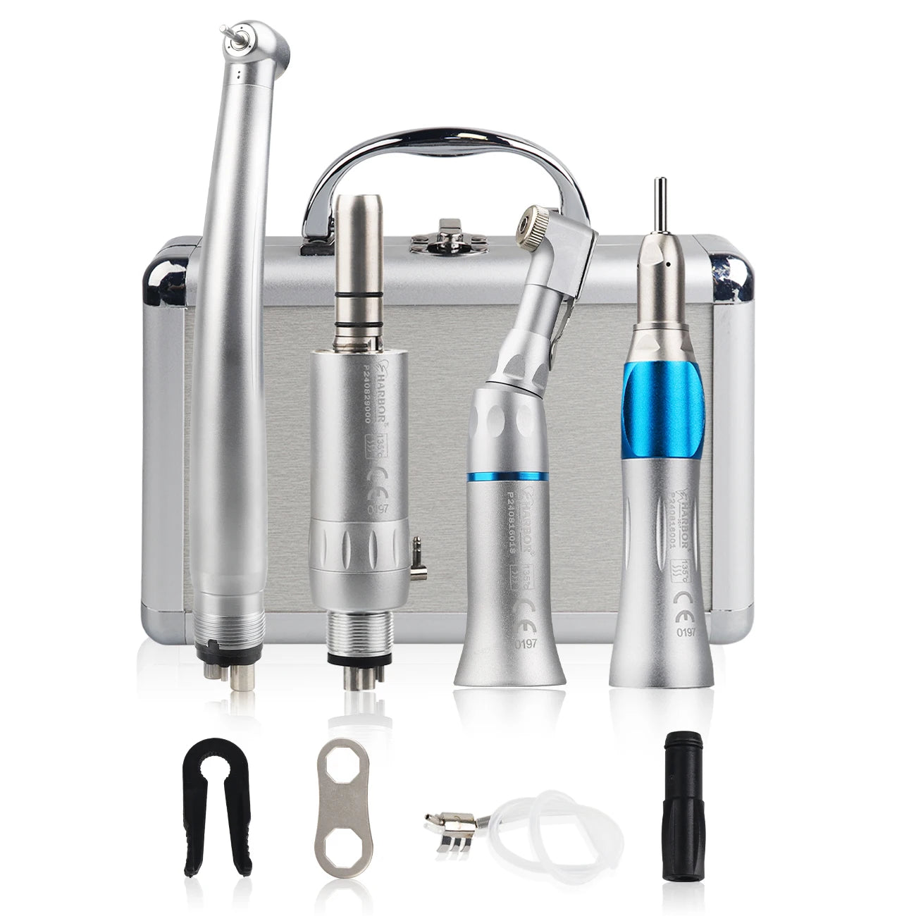 Set with 4 Dental handpieces of High and Low speed with LED Light